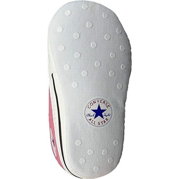 CONVERSE Baby Girl First Star High Top Sneaker NEW Pink Soft Sole Crib Shoes 3 - Picture 2 of 9